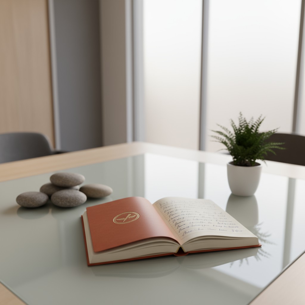 Het huis- boek op de tafel met een plant.